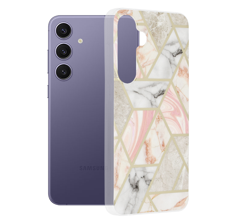Techsuit Marble Series – puzdro na Samsung Galaxy S24 Plus – Pink Hex KF2317431