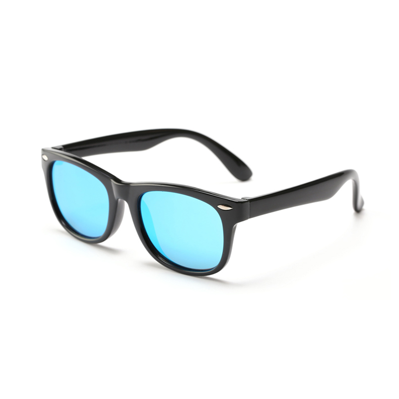 Techsuit Slnečné okuliare polarizačné (D802) - pre deti, UV ochrana - čierne / modré KF2313397