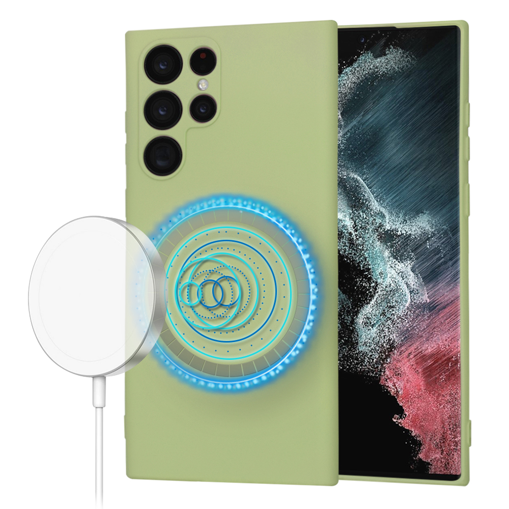 Techsuit SoftFlex MagSafe – puzdro na Samsung Galaxy S22 Ultra 5G – matcha KF2336764
