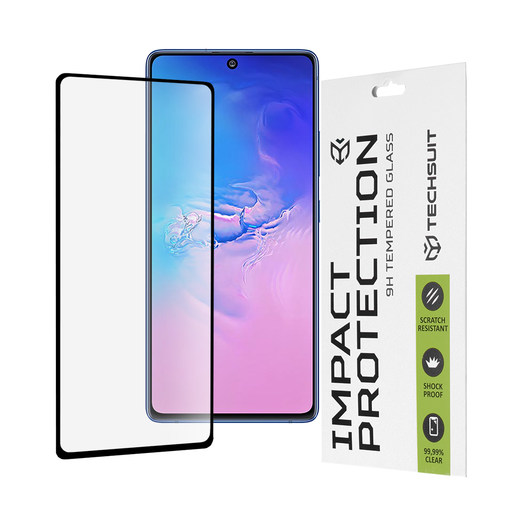 Techsuit 111D Full Cover / Full Glue Glass ochranné sklo na Samsung Galaxy S10 Lite – čierne KF2344992