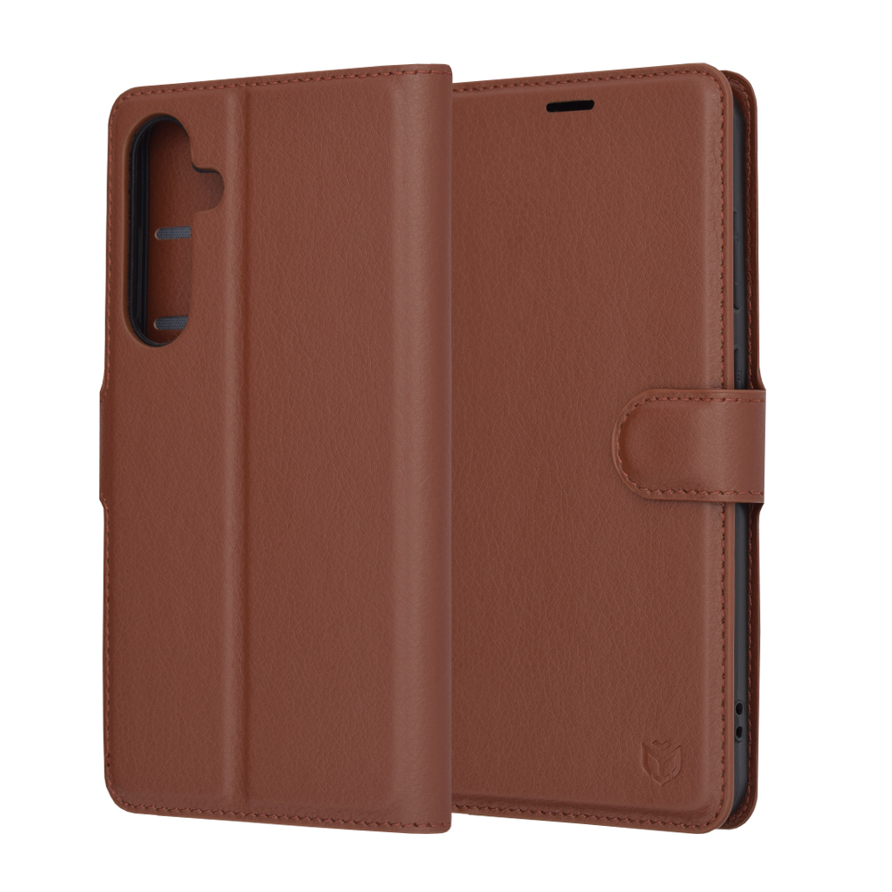 Techsuit Leather Folio – puzdro na Samsung Galaxy S24 Plus – hnedý KF2323562