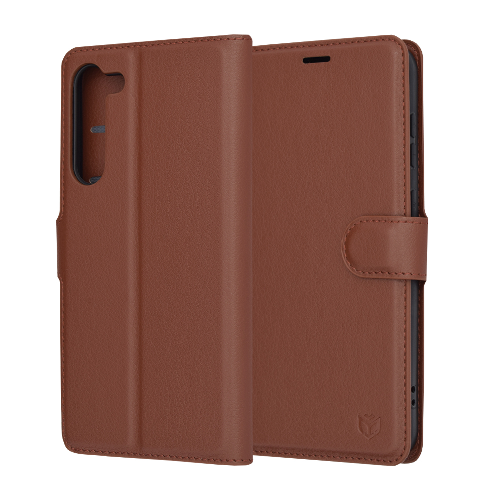 Techsuit Leather Folio – puzdro na Samsung Galaxy S23 Plus – hnedý KF2323648
