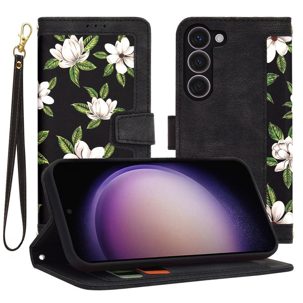 Techsuit FlipCraft – puzdro na Samsung Galaxy S23 – Flowers of the Dawn KF2328514
