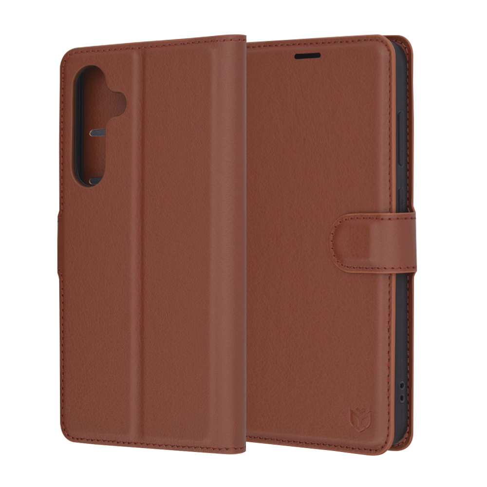 Techsuit Leather Folio – puzdro na Samsung Galaxy S24 FE – hnedý KF2332304