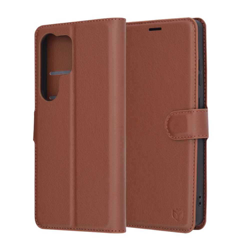 Techsuit Leather Folio – puzdro na Samsung Galaxy S25 Ultra – hnedý KF2339241