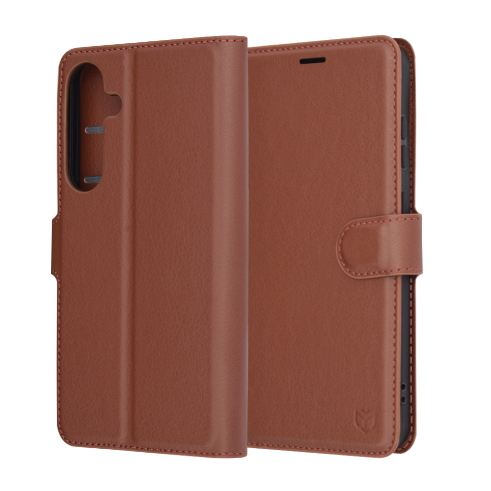 Techsuit Leather Folio – puzdro na Samsung Galaxy S25 Plus – hnedý KF2339239