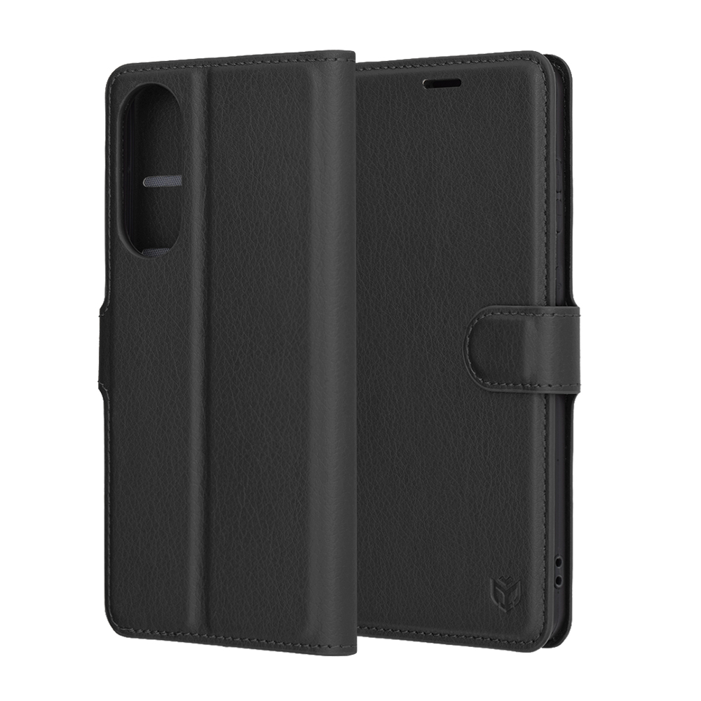 Techsuit Leather Folio – puzdro na Samsung Galaxy S25 Edge – čierny KF2346415
