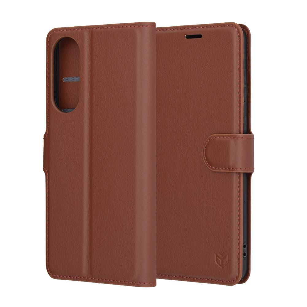 Techsuit Leather Folio – puzdro na Samsung Galaxy S25 Edge – hnedý KF2346416