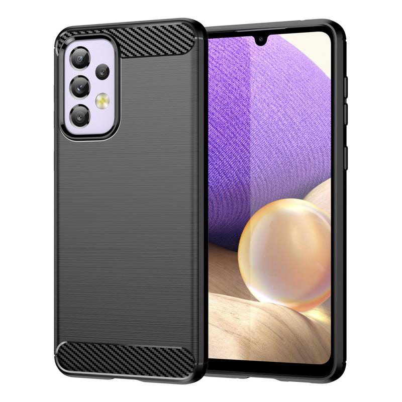 Techsuit Carbon Silicone kryt na Samsung Galaxy A32 5G – čierny KF233303