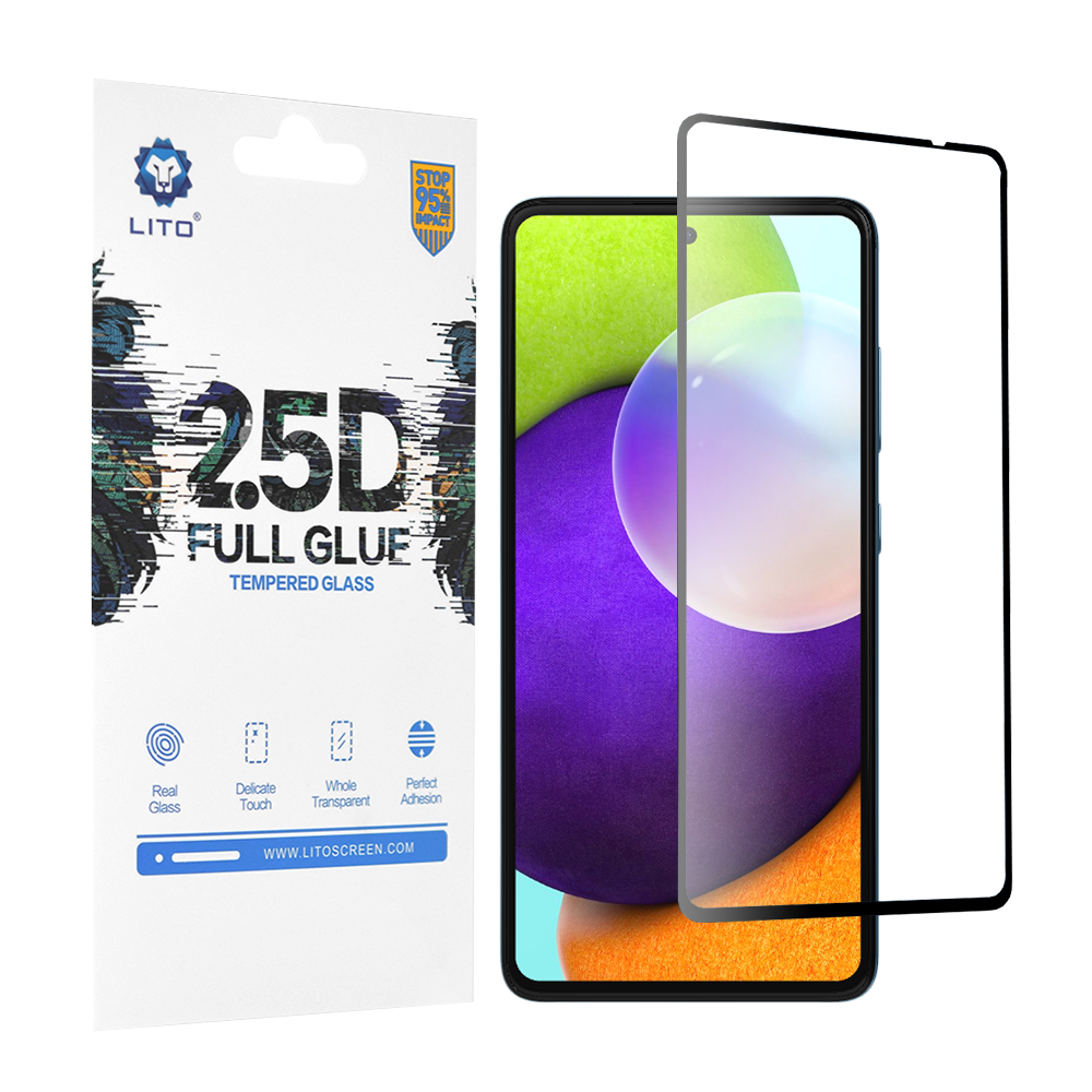 Lito 2.5D FullGlue Glass ochranné sklo na Samsung Galaxy A52 4G / A52 5G / A52s 5G – čierne KF234532