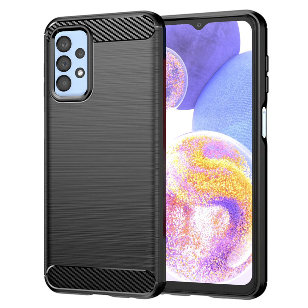 Techsuit Carbon Silicone kryt na Samsung Galaxy A23 4G / A23 5G – čierny KF2310853