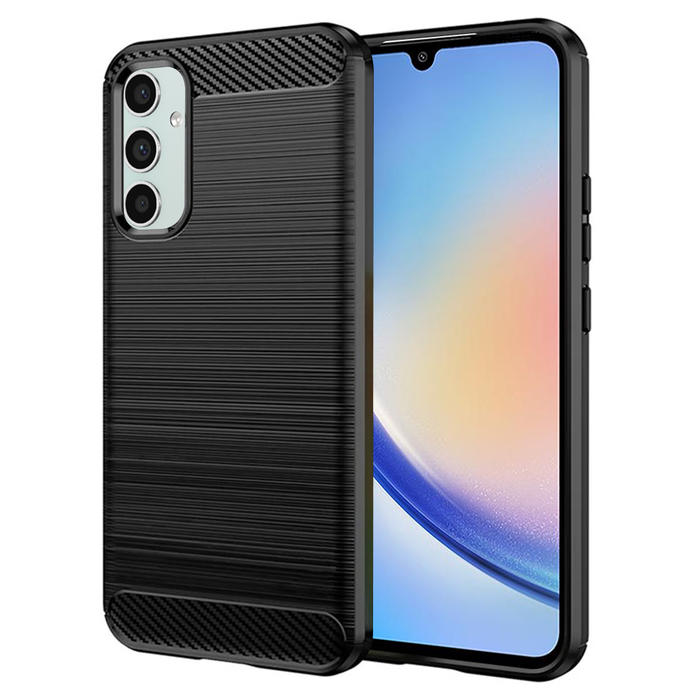Techsuit Carbon Silicone kryt na Samsung Galaxy A34 5G – čierny KF2312149