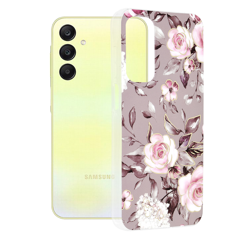Techsuit Marble Series – puzdro na Samsung Galaxy A25 5G – Bloom of Ruth Gray KF2317711