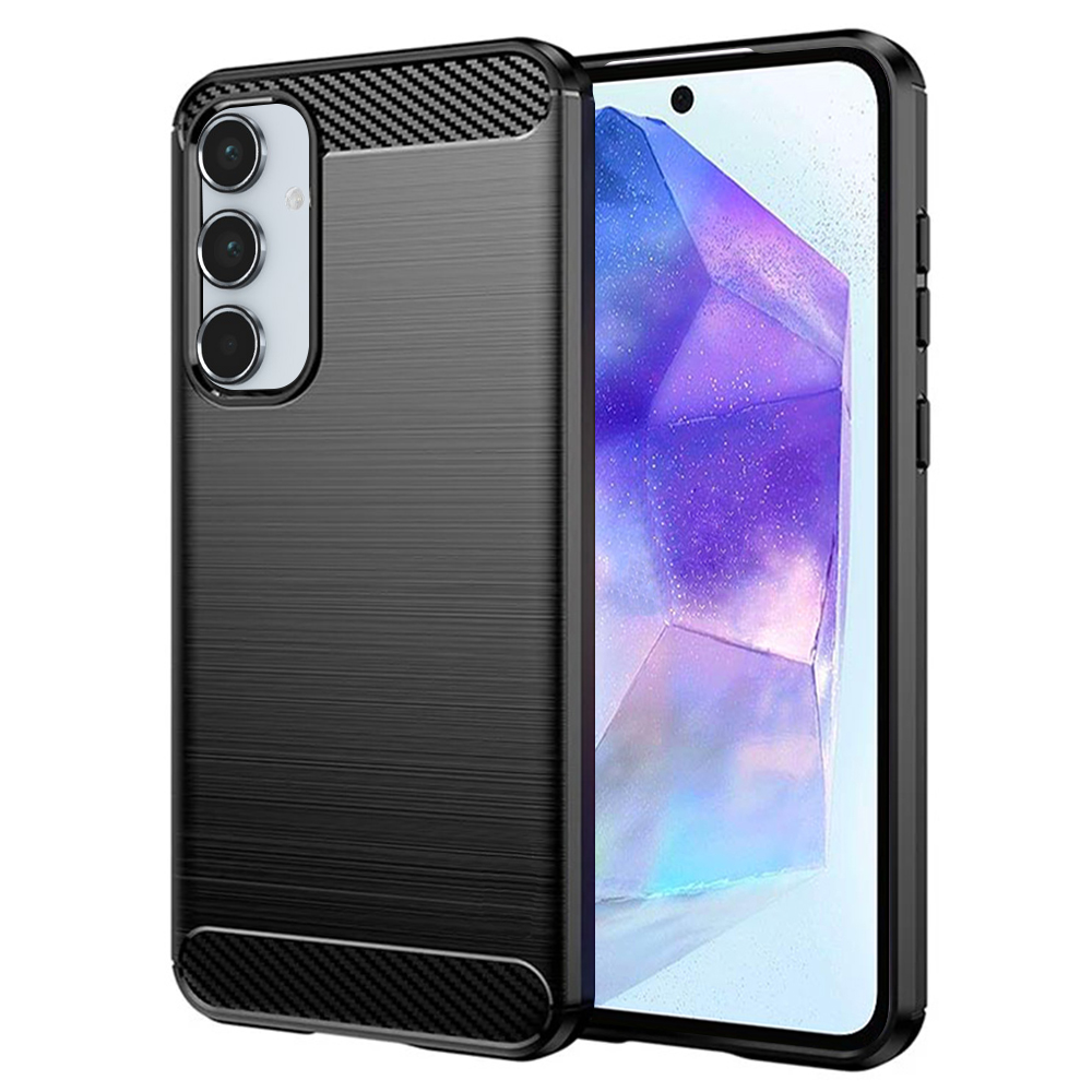 Techsuit Carbon Silicone kryt na Samsung Galaxy A55 5G – čierny KF2317750