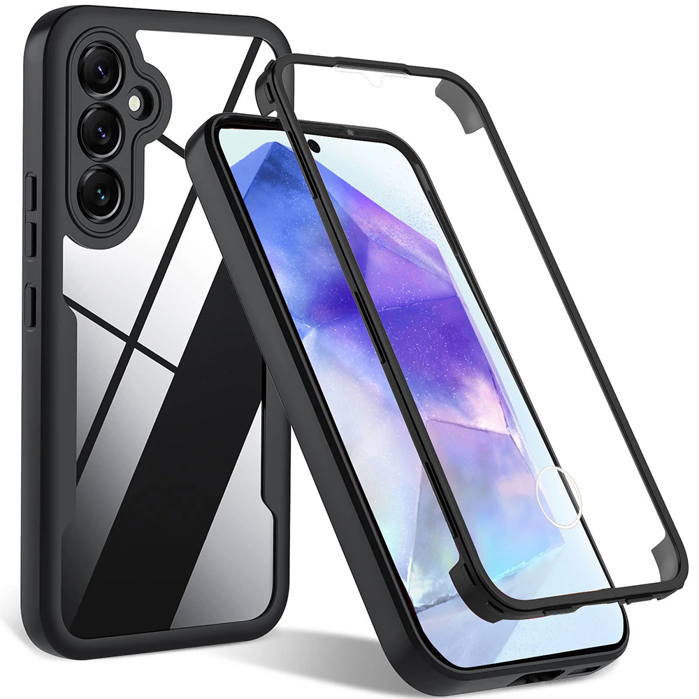 Techsuit ColorVerse 360 – ochrana obrazovky + puzdro na Samsung Galaxy A55 5G – čierny KF2326805