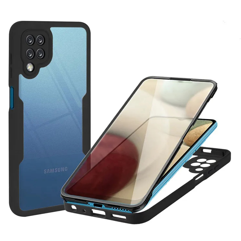 Techsuit ColorVerse 360 – ochrana obrazovky + puzdro na Samsung Galaxy A12 – čierny KF2326823