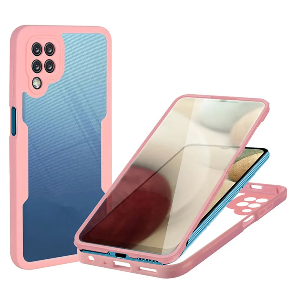 Techsuit ColorVerse 360 – ochrana obrazovky + puzdro na Samsung Galaxy A12 – ružový KF2326824