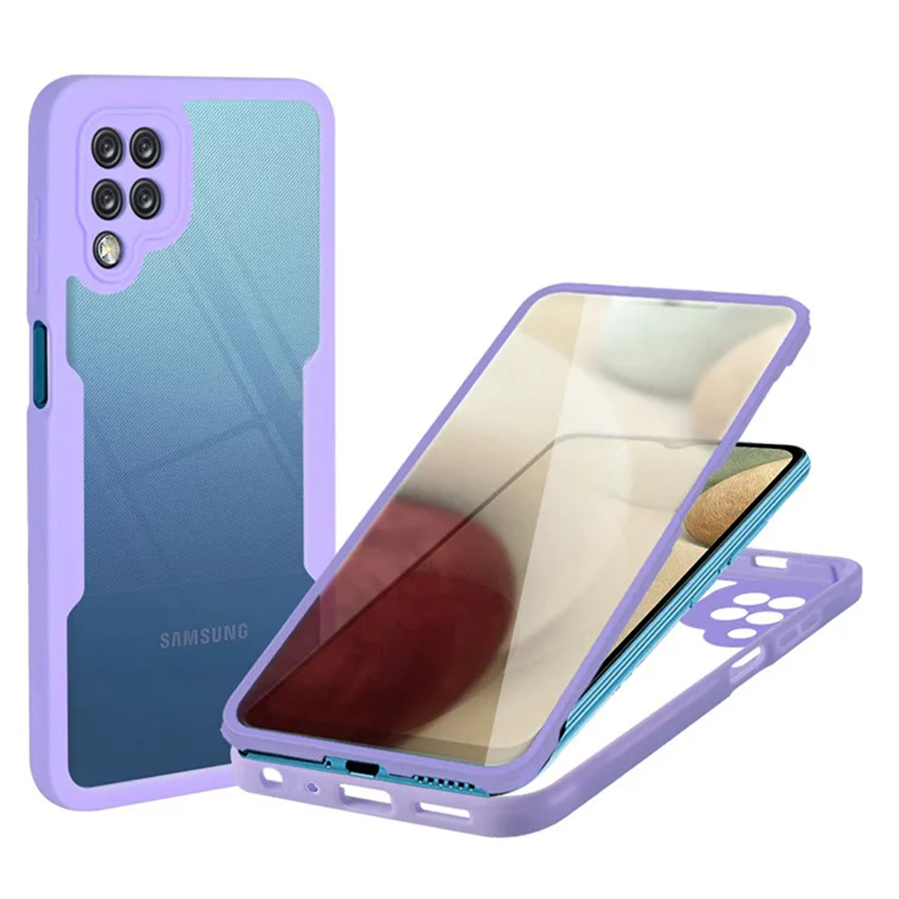 Techsuit ColorVerse 360 – ochrana obrazovky + puzdro na Samsung Galaxy A12 – fialový KF2326826