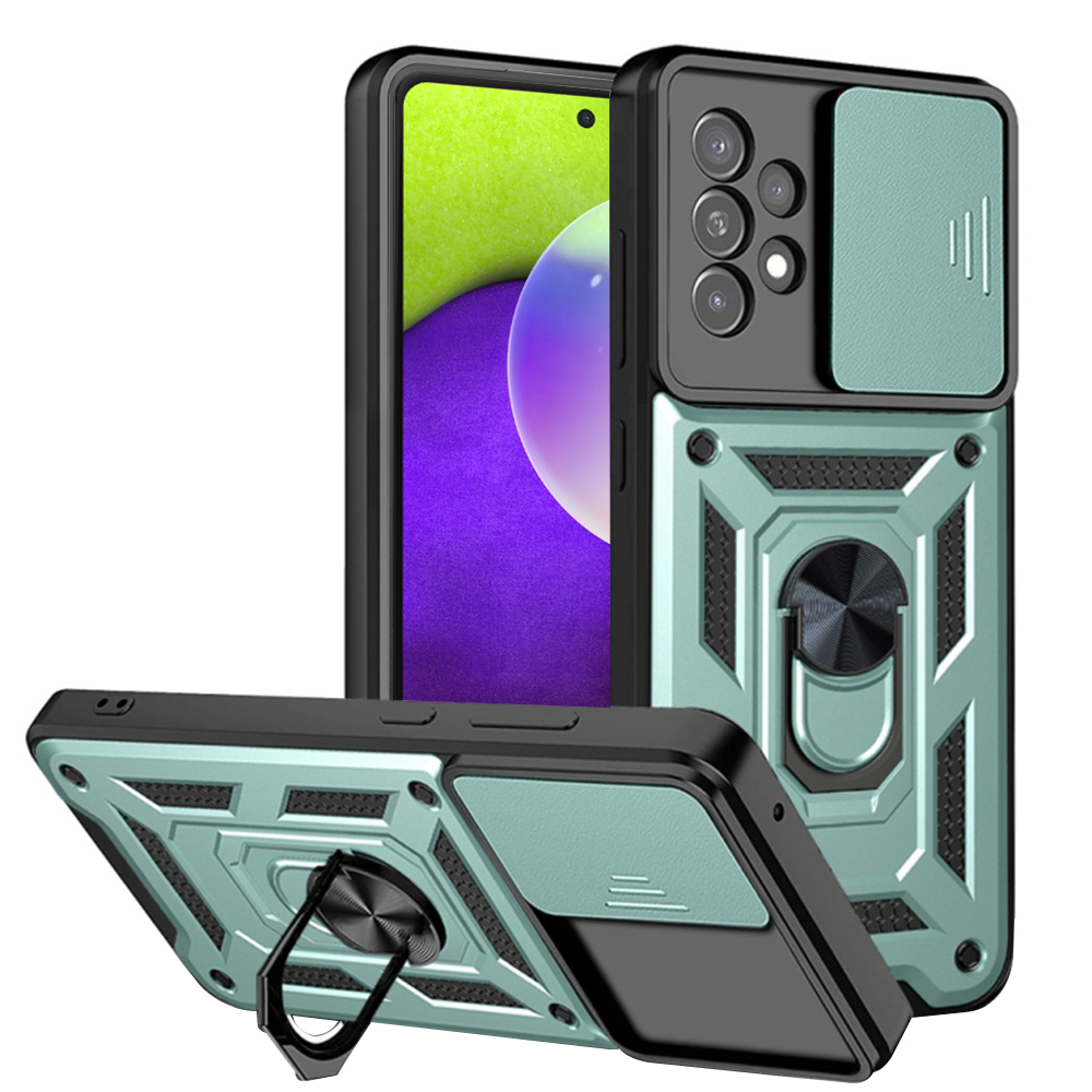 Techsuit CamShield Series kryt na Samsung Galaxy A52 4G / A52 5G / A52s 5G – zelený KF2327378