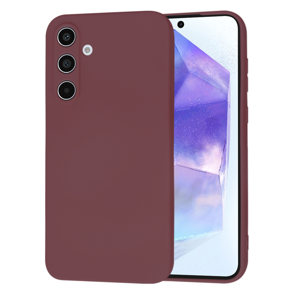 Techsuit SoftFlex – puzdro na Samsung Galaxy A55 5G – slivkovočervený KF2329028