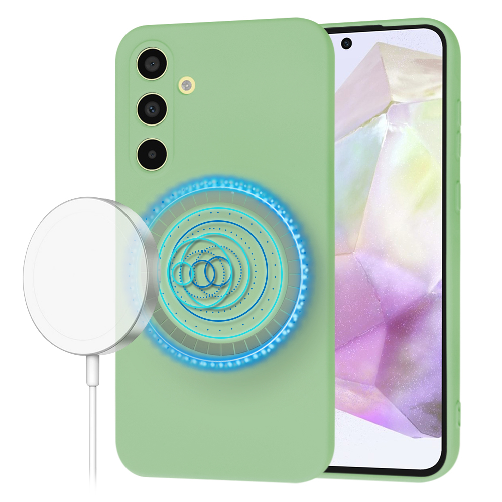 Techsuit SoftFlex MagSafe – puzdro na Samsung Galaxy A35 5G – mätovozelený KF2341849