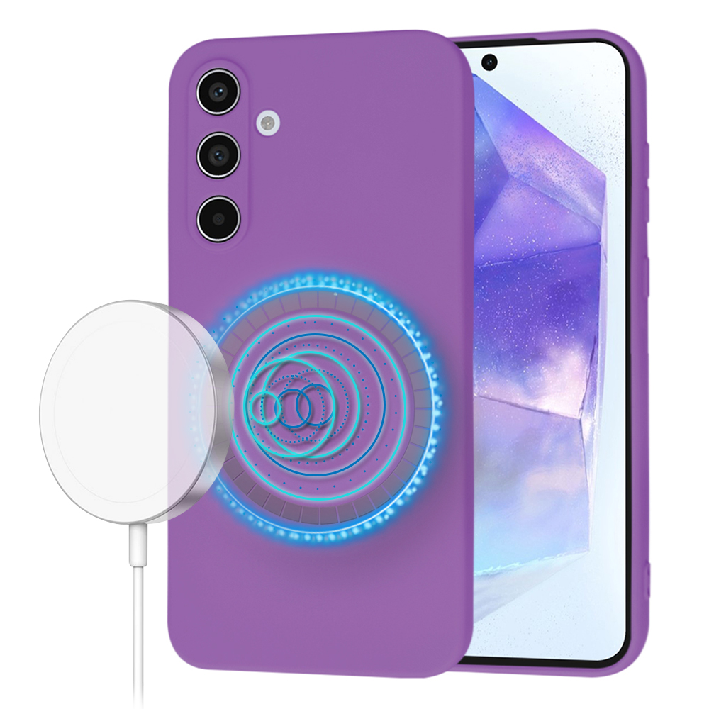 Techsuit SoftFlex MagSafe – puzdro na Samsung Galaxy A55 5G – fialový KF2341855