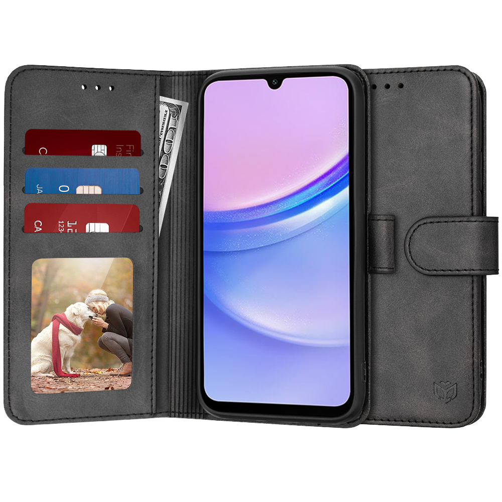 Techsuit Diary Book – puzdro na Samsung Galaxy A15 4G / A15 5G – čierny KF2321324