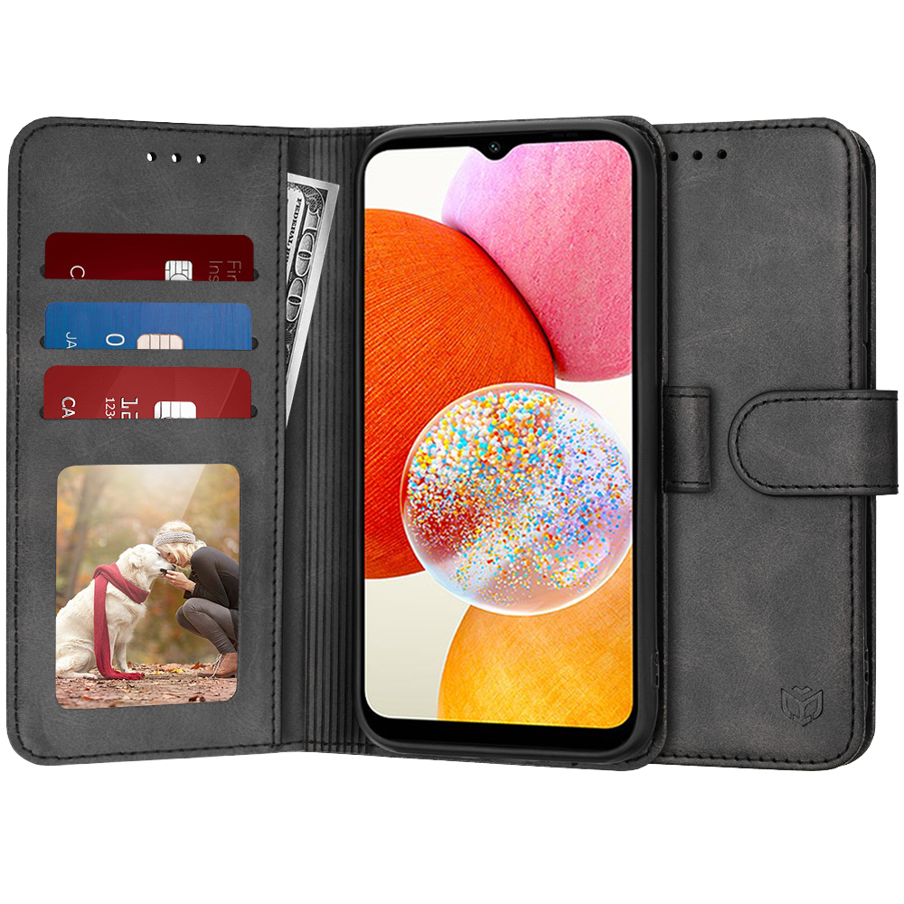 Techsuit Diary Book – puzdro na Samsung Galaxy A14 4G / A14 5G – čierny KF2321325
