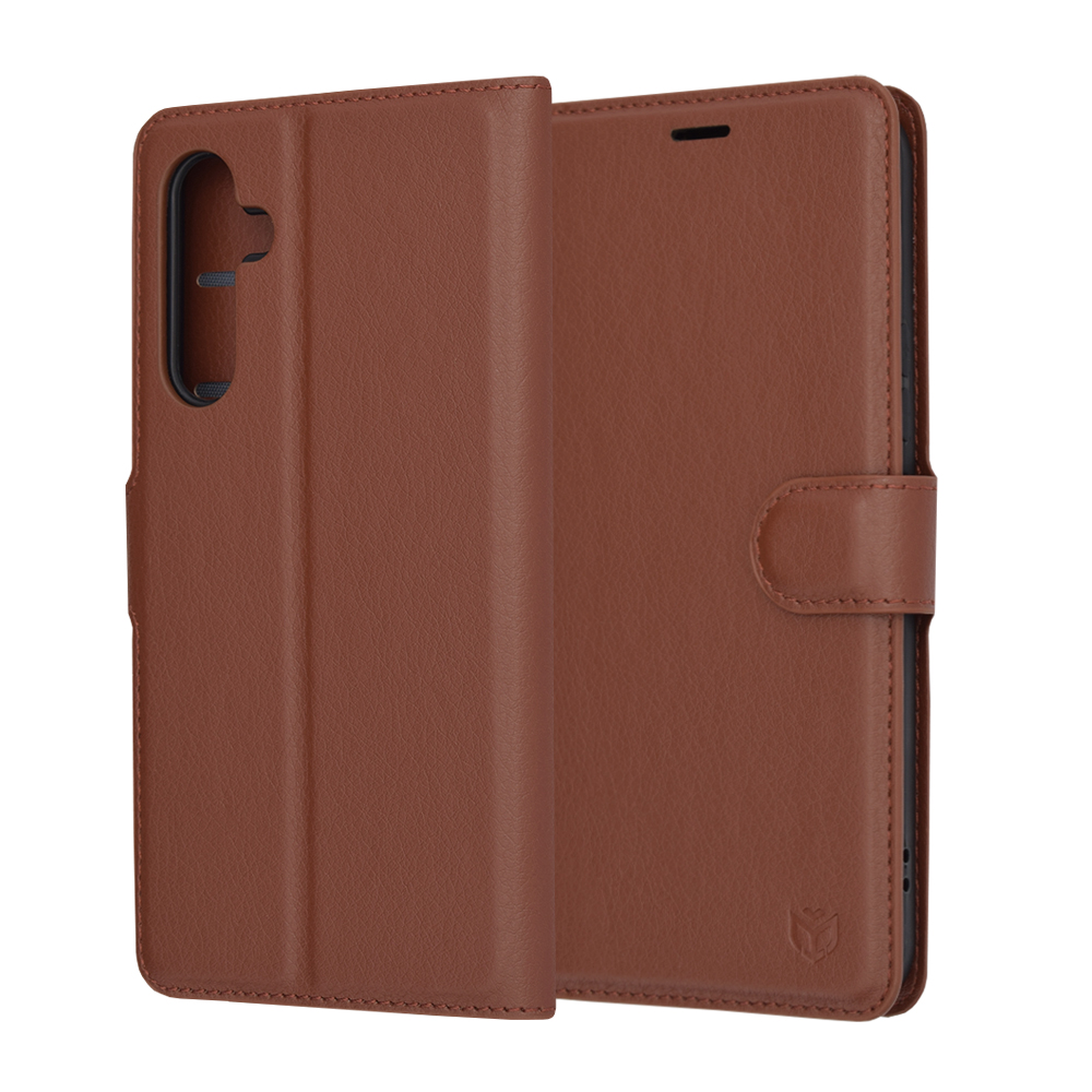 Techsuit Leather Folio – puzdro na Samsung Galaxy A54 – hnedý KF2323652