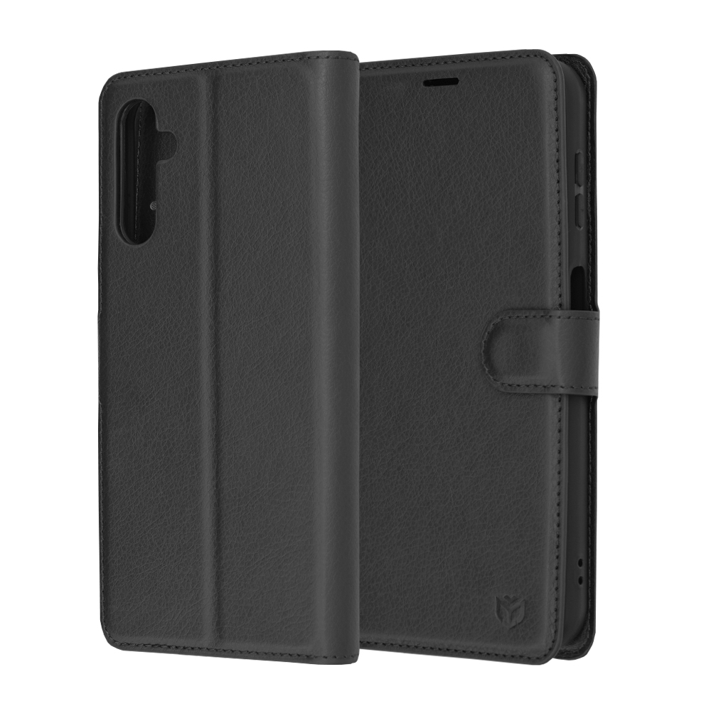 Techsuit Leather Folio – puzdro na Samsung Galaxy A14 4G / A14 5G – čierny KF2323740