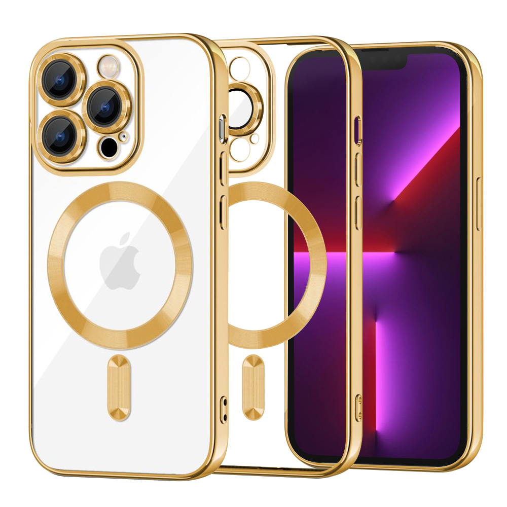 Techsuit Luxury Crystal MagSafe kryt na iPhone 13 Pro – zlatý KF2324580