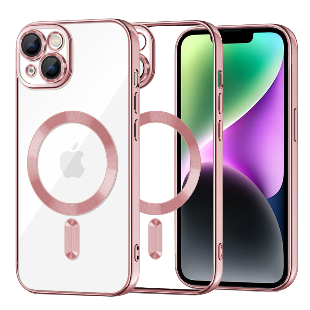 Techsuit Luxury Crystal MagSafe kryt na iPhone 14 – ružový KF2324594