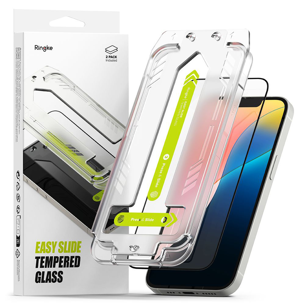 Ringke Easy Slide Tempered Glass 2-pack ochranné sklo na iPhone 16e – čierne KF2346434