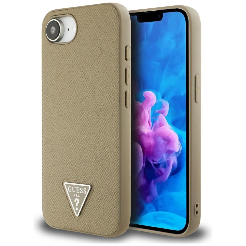 Guess Grained PU Triangle Logo MagSafe kryt na iPhone 16e – hnedý KF2347190