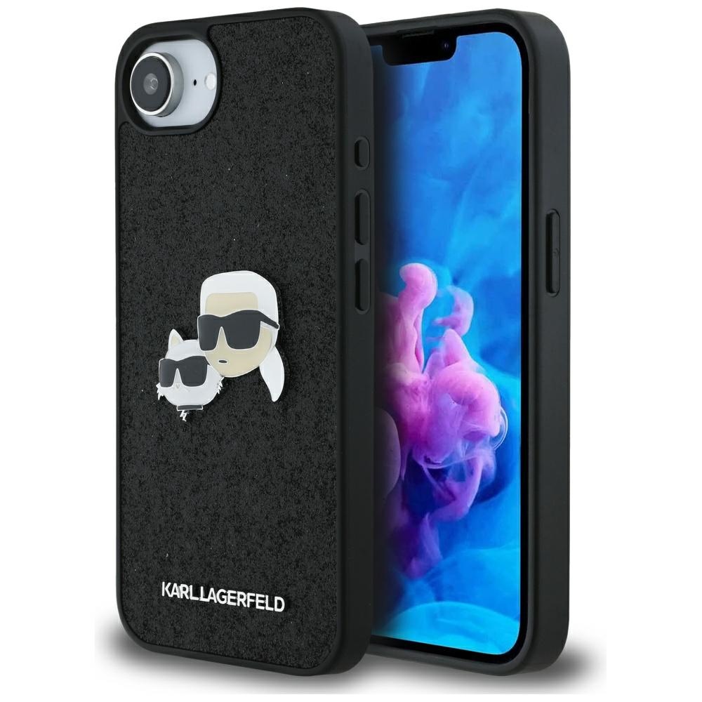 Karl Lagerfeld Hardcase Glitter Fixed kryt na iPhone 16e – Karl & Choupette Head KF2347218