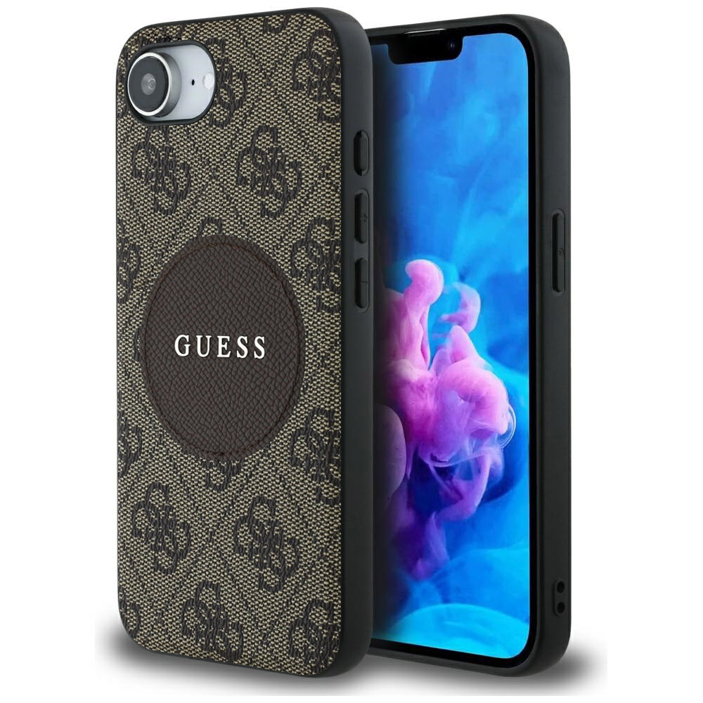 Guess 4G Circle Classic Logo MagSafe kryt na iPhone 16e – hnedý KF2347221