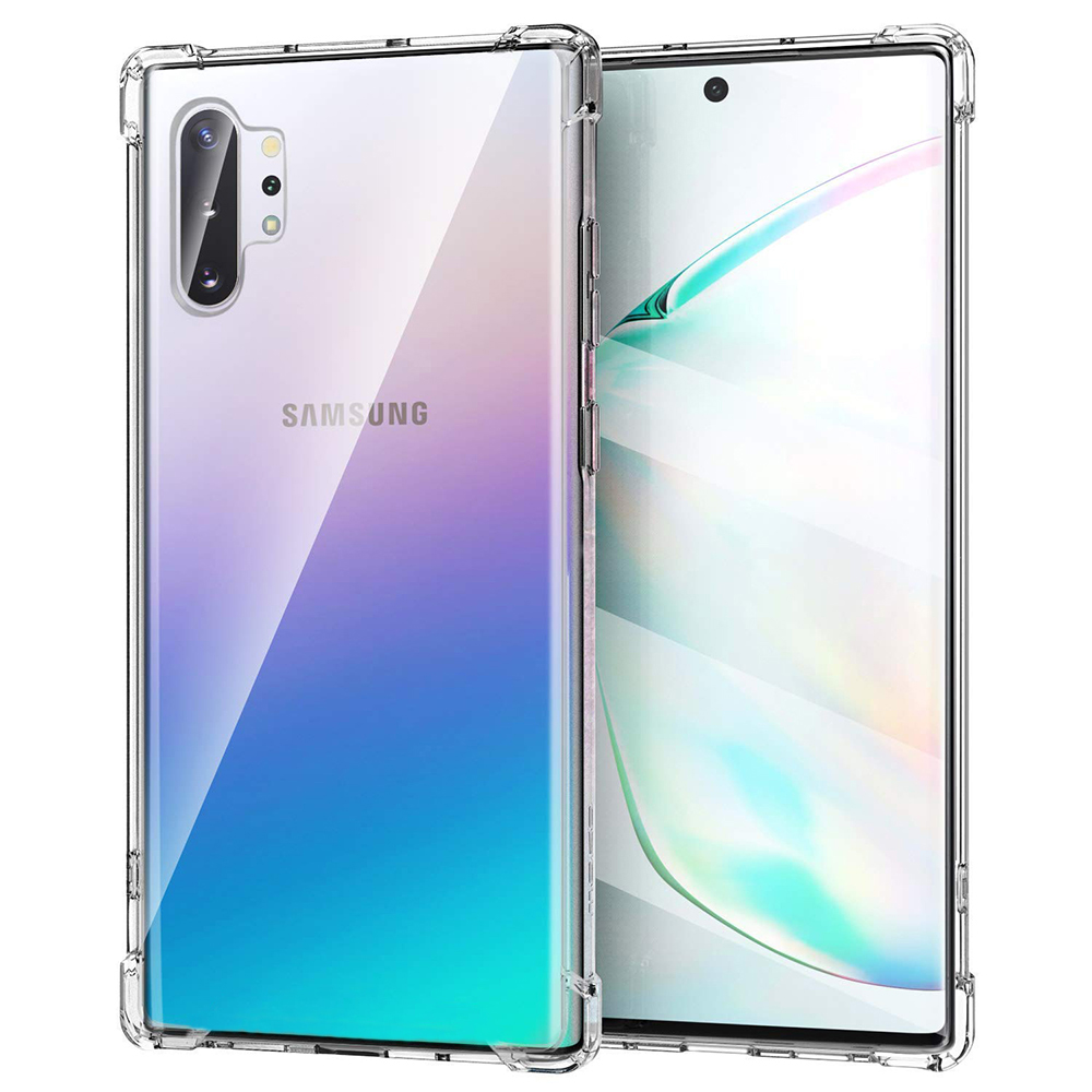 Techsuit Shockproof Clear Silicone priehľadný silikónový obal pre Samsung Galaxy Note 10 Plus 4G / Note 10 Plus 5G – priehľadný KF2317827