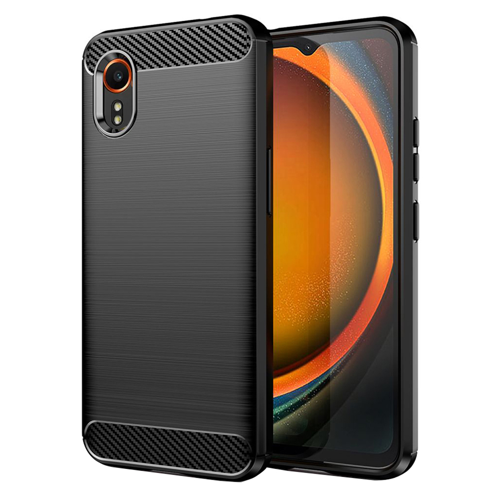 Techsuit Carbon Silicone silikónový obal pre Samsung Galaxy Xcover7 – čierny KF2318555