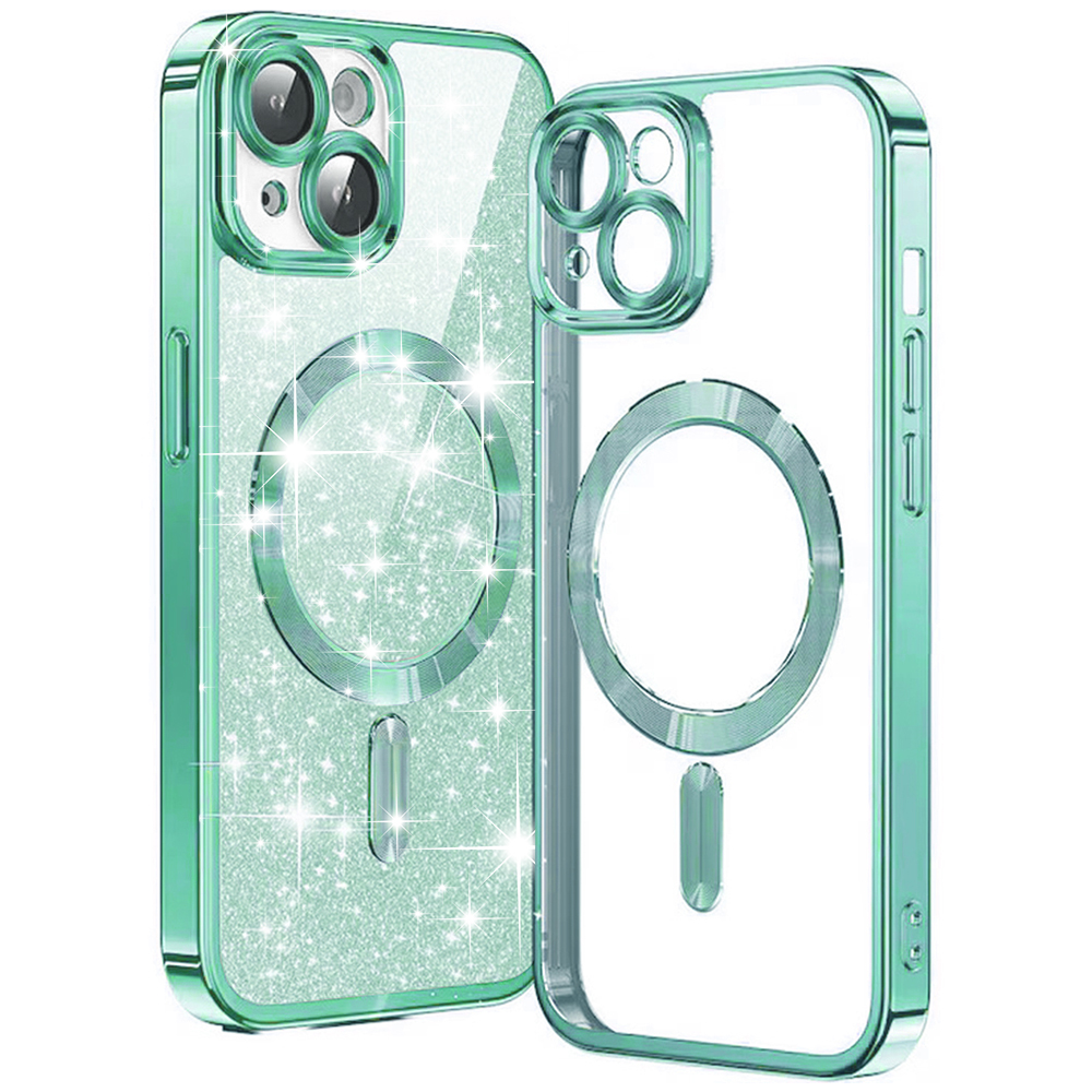 Techsuit Luxury Glitter MagSafe puzdro pre iPhone 14 Plus – svetlozelené KF2324967