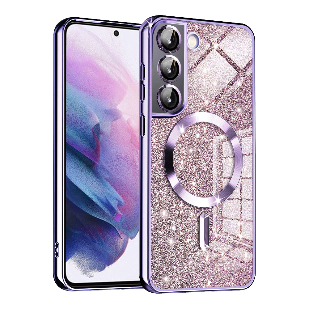 Techsuit Luxury Glitter MagSafe puzdro pre Samsung Galaxy S21 5G – svetlofialové KF2325045