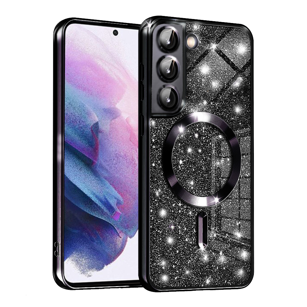 Techsuit Luxury Glitter MagSafe puzdro pre Samsung Galaxy S21 FE 5G – čierne KF2325069