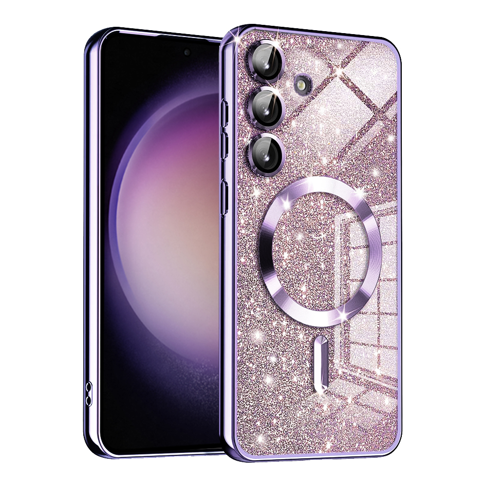 Techsuit Luxury Glitter MagSafe puzdro pre Samsung Galaxy S23 FE – svetlofialové KF2325155