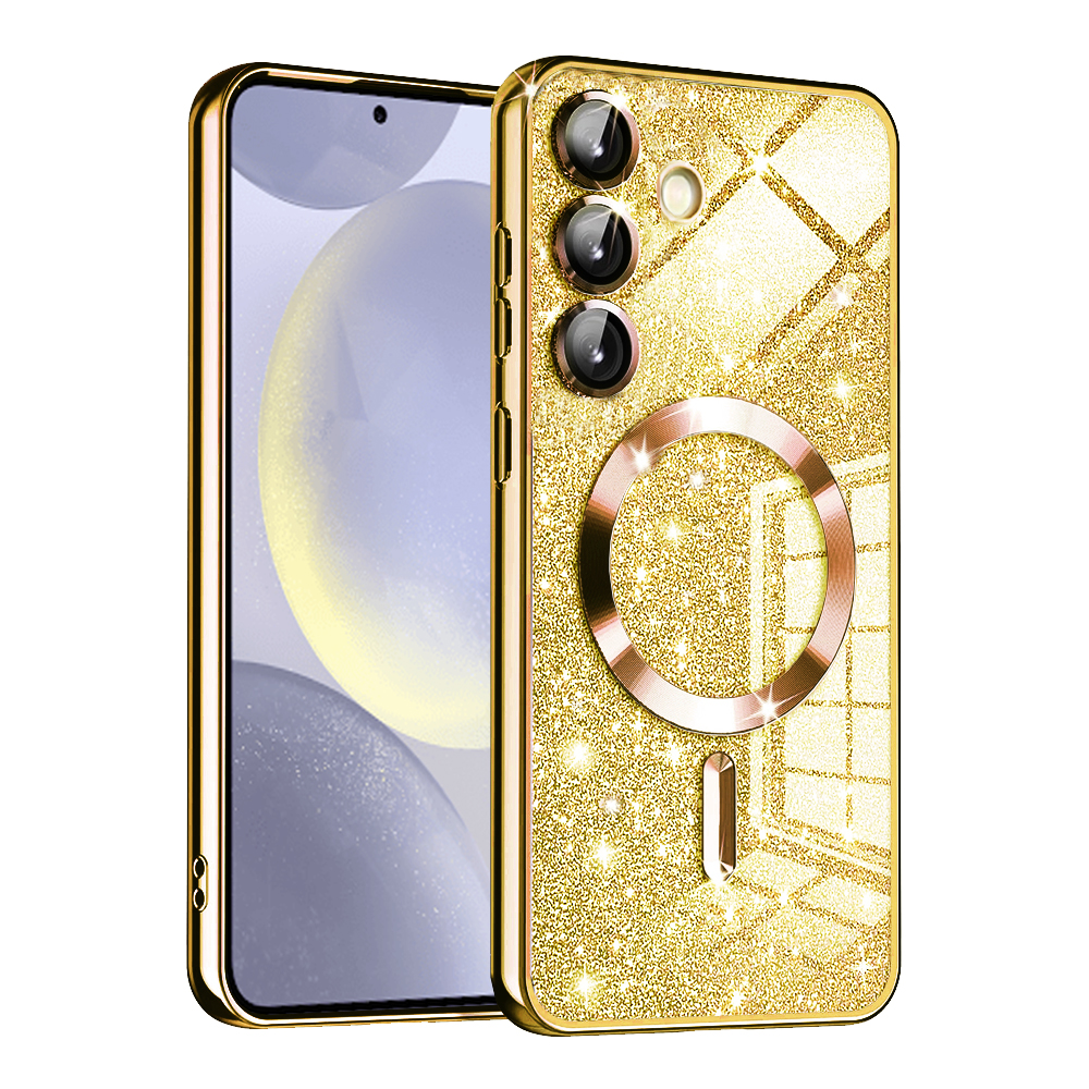 Techsuit Luxury Glitter MagSafe puzdro pre Samsung Galaxy S24 Plus – zlaté KF2325173