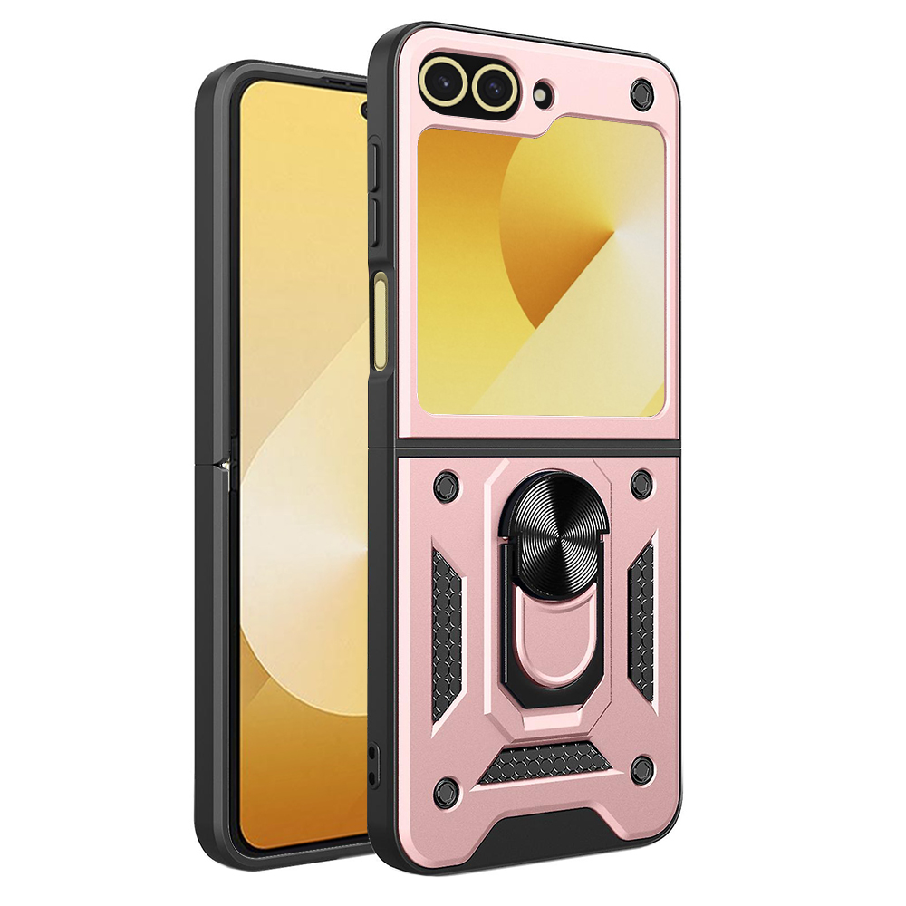Techsuit CamShield Series ochranný obal pre Samsung Galaxy Z Flip6 – ružovozlatý KF2327603