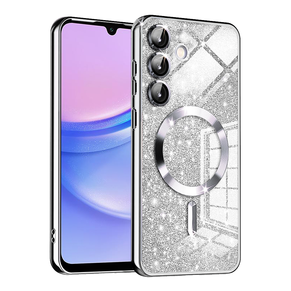 Techsuit Luxury Glitter MagSafe puzdro pre Samsung Galaxy A15 4G / A15 5G – strieborné KF2335216