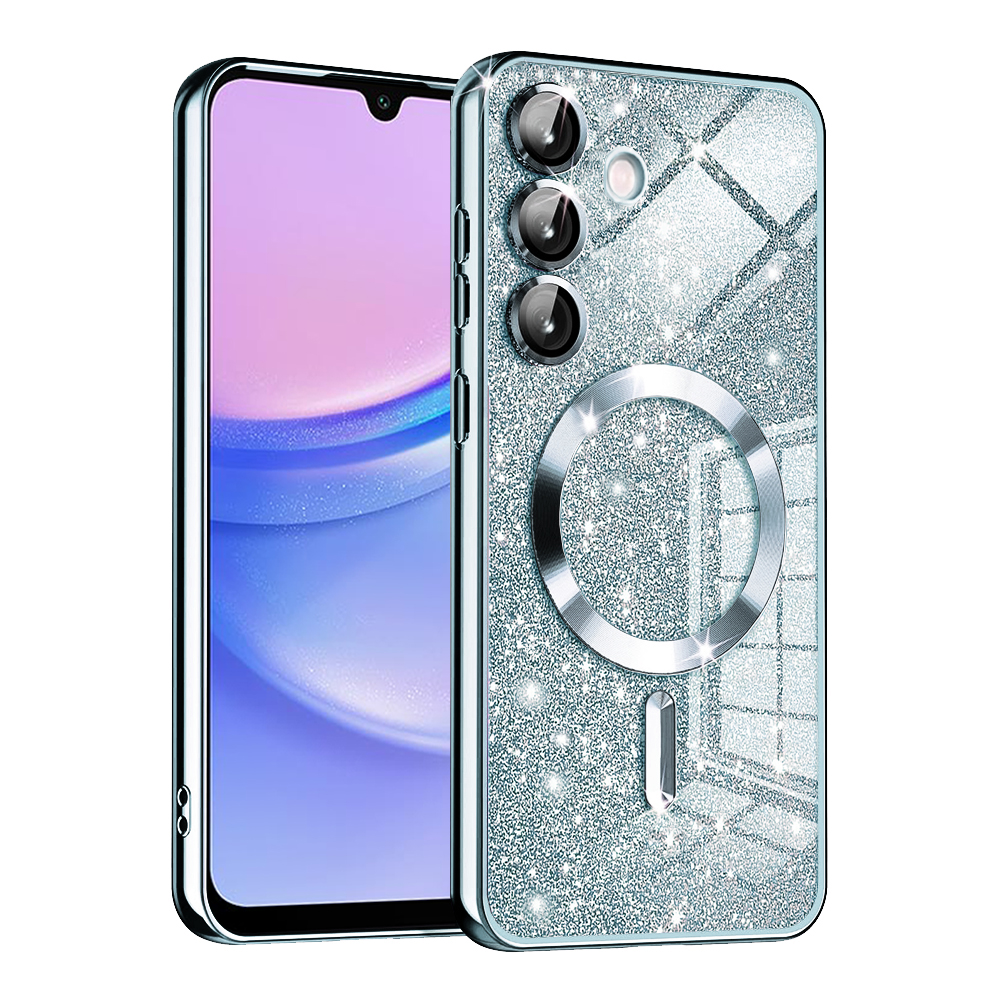 Techsuit Luxury Glitter MagSafe puzdro pre Samsung Galaxy A15 4G / A15 5G – svetlomodré KF2335218