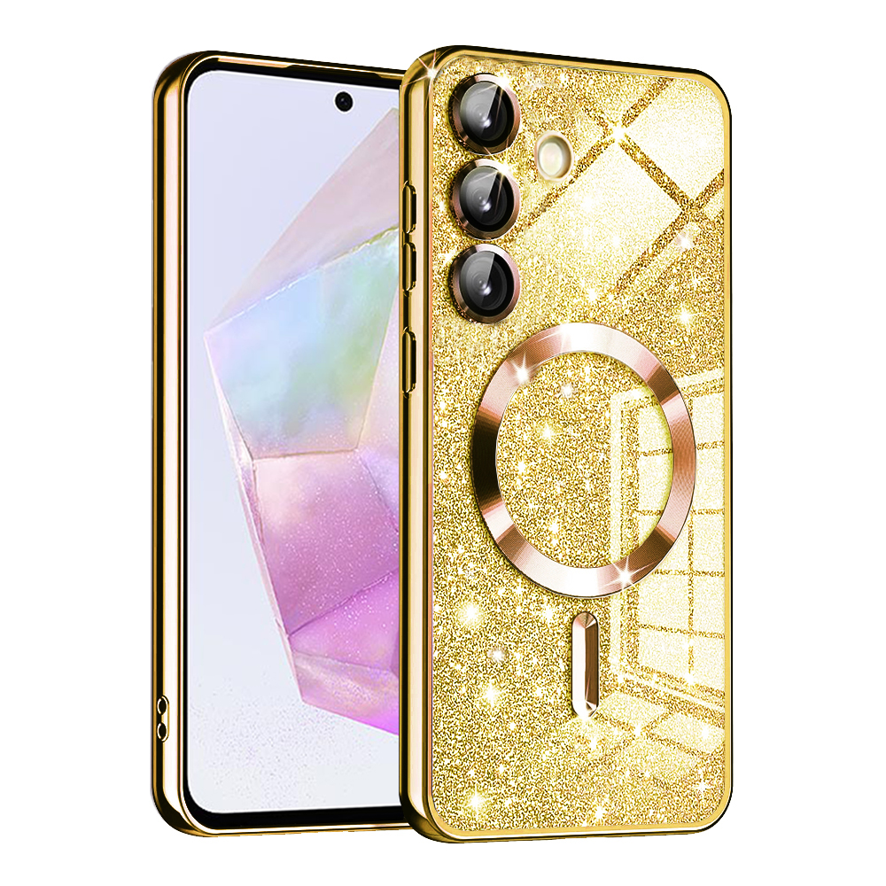 Techsuit Luxury Glitter MagSafe puzdro pre Samsung Galaxy A35 5G – zlaté KF2335228