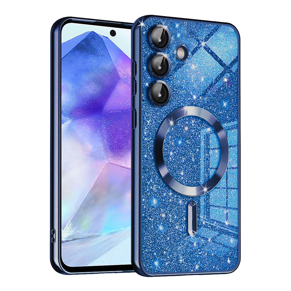 Techsuit Luxury Glitter MagSafe puzdro pre Samsung Galaxy A55 5G – tmavomodré KF2335237