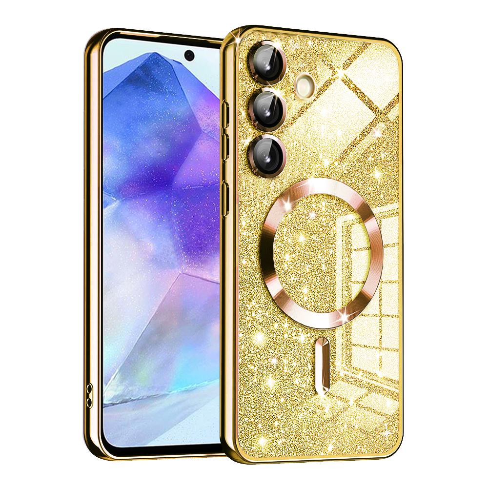 Techsuit Luxury Glitter MagSafe puzdro pre Samsung Galaxy A55 5G – zlaté KF2335239