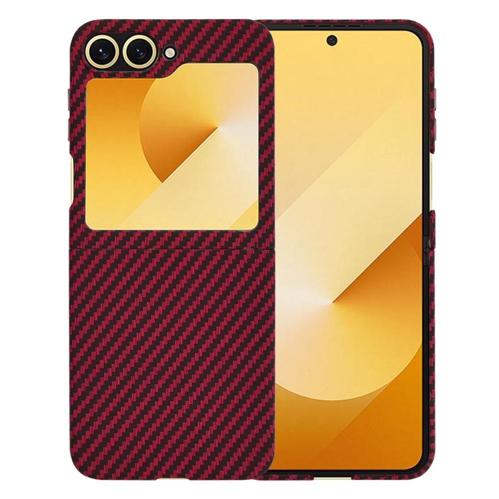 Techsuit Carbonite FiberShell ochranný obal pre Samsung Galaxy Z Flip6 – červený KF2335334